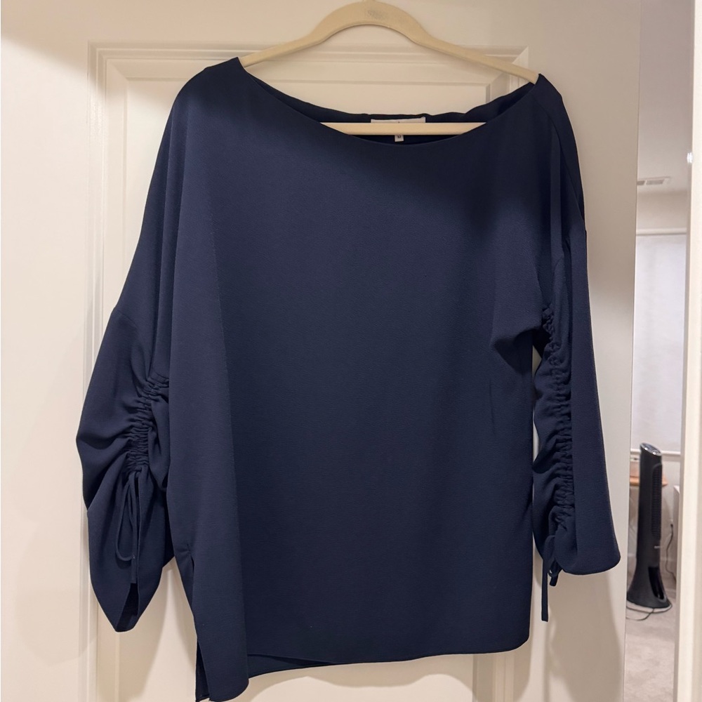 Tibi Off the Shoulder Navy Top Size M